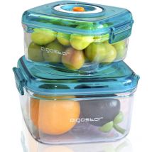 Aigostar - Recipientes para envasar al vacío. Conservación y almacenamiento de alimentos. Pack de 2 unidades de distintos tamaños, material duradero