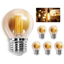 Aigostar - Vintage Bombilla led E27,4W Equivalente a 37W, Luz Cálida 2200K,420lm, G45 Bombilla Filamento Led,No Regulable,5 Pieza