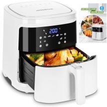 Freidora de Aire 7L 1900W, Freidora Sin Aceite 5 en 1, 7 Funciones Preestablecidas con Pantalla led, Cesta Antiadherente Extraíble, Mantenimiento del