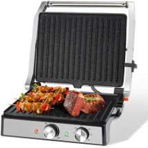 Aigostar - Kontaktgrill xxl, Keramikbeschichteter, 30 Minuten Timer. Panini Grill und Sandwichmaker für Sandwiche, Steak, Toaster. 2000 Watt,