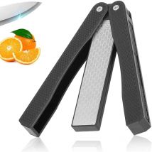 Tigrezy - Aiguiseur Couteaux, Diamant Double Face Pierre Aiguiser, Affûteur Diamant Pliable à Double Grain d'affûtage Épais/Extrafin 400/600 Grit
