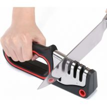 Aiguiseur Couteaux Professionnel,4 en 1 Affuteur Couteau, Eguiseur de Couteau manuel Base en Antidérapant pour Ciseaux, Couteaux à Fruits et Couteaux