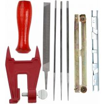 S-giant Aiguiseur de chaîne Kit d'aiguiseur de tronçonneuse Tronçonneuses avec Limes de 5/32", 3/16", 7/32", Une poignée en Bois,jauge de