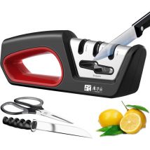 Aiguiseur de couteaux 4 en 1 pour affûter les couteaux de chef, aiguiseur de couteaux de cuisine pour restaurer les couteaux non dentelés
