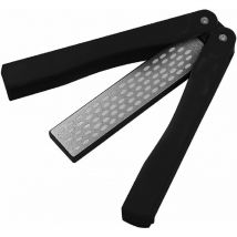 Soekavia - Aiguiseur de couteaux, pierre à aiguiser diamantée de poche pliable grain 400/600, pierre à aiguiser de poche double face pour camping en