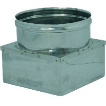 Aile de re'duction pour conduit 200 mm socle 20 x 20 cm inox