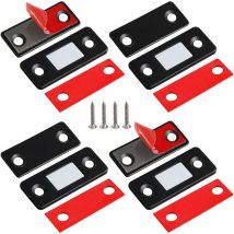 Aimant de Porte Magnétique 4 Pièces Ultra Mince Loquets Magnétiques en Acier Inoxydable pour Porte Coulissante de Placard, de Cuisine, Armoire,