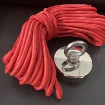 Aimant en Néodyme Puissant avec Anneau Écrou – ø 70 mm, Force d'Attraction 160 kg – Grand et Très Puissant Aimant pour Levage & Suspension, Pêche