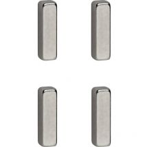 Aimant Néodyme (l x h x p) 15 x 4 x 4 mm rectangulaire, barre argent 4 pc(s) 6169096 - Maul