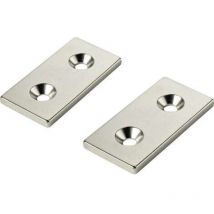 Tru Components - Aimant permanent W40L20T5-2M4 rectangulaire N35 Température limite (max.): 80 °c 1 paire(s)