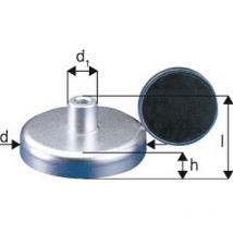 Beloh - Aimant plat avec manchon taraudé, ø d : 32 mm, Hauteur totale l 15 mm, Hauteur d'aimant h 7 mm, ø de la douille d1 : 8 mm, Filetage : M4