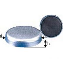 Aimant plat sans manchon taraudé, ø d : 40 mm, Hauteur d'aimant h 8 mm, Force de maintien 125 n, Poids : 55 g