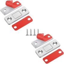 Aimant Porte Placard Loquet Magnetique Jiayi 2 Pièces Ultra Mince Loqueteaux Magnétiques en Métal à Coller Aimant Fermeture Adhésif Aimant Puissant