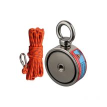 Aimants de pêche, super puissants, 360 kg, griffe de corde 250 kg x 2, force de traction verticale.