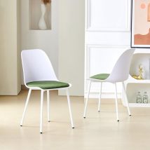 AINPECCA Set of 2 Dining Chairs with Cushioned Pad Seat and Metal Legs Modern Dining Room Living Room Bedroom Kitchen & Lounge