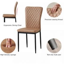 Ainpecca - Set of 6 Dining Chairs High Back pu Office Kitchen Chair Living Home-Brown