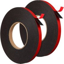 2 Rolls Double Sided Tape Heavy Duty Waterproof Mounting Foam Tape Adhesive Tape Double Stick Tape Black Double Sided Tape for Office Decor, Home