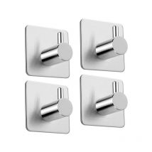 4 patères inox patère carrée patère adhésive sans clou - Aiperq