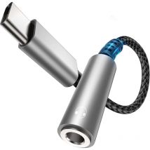 Adaptateur usb c Jack, Type-c Adaptateur Jack usb c 3,5mm Aux Audio Adaptateur usb c vers Jack en Nylon avec Puce dac pour Samsung Galaxy S22 S21,