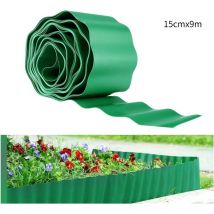 Bordure de jardin en plastique flexible 9 m x 15 cm, Bordure de paysage de pelouse Facile a Couper Bordure d'herbe de paysage pour trottoir de chemin
