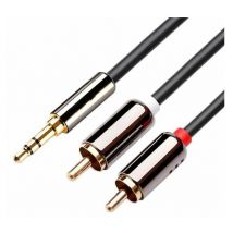 Aiperq - Câble rca rca vers jack 3.5 HiFi aux câble audio rca pour smartphones, tablettes, home cinéma, enceintes, hifi, tv, etc. 2M