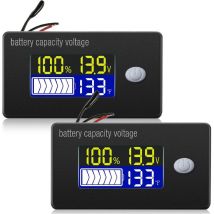 Compteur de tension de capacité de batterie avec alarme et capteur de température externe Moniteur de température 12V Jauge de batterie au lithium