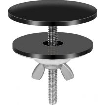 Aiperq - Copriforo per rubinetto nero, Copriforo per rubinetto lavello in acciaio inossidabile da 5,08 cm Copriforo per lavandino impermeabile