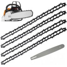 Guide Bar & 4 Chainsaw Chains 52 Links / Drive Links, 3/8' Pitch, 0.05' Gauge (14' 35 cm) - Aiperq