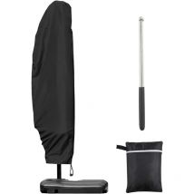 AIPERQ Housse de parasol 3m 4m avec fermeture éclair de 1,4m de long avec tige télescopique, 280x30/80/45cm.