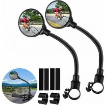 Aiperq - Lot de 2 Rétroviseurs Vélo pour Guidon, Rétro Velo Guidon Retroviseur Réglables à 360 °, Rétroviseur Trotinette électrique, Lunette