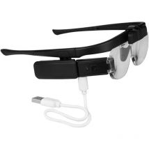 Aiperq - Loupes D&39agrandissement Bandeau Rechargeable usb Loupe Main Libre Lumière led 6 Lentilles Réglables 1.5X 2.0X 2.5X 3.5X 4.0X 4.5X Lecture