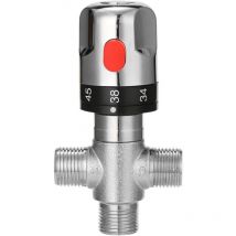 Aiperq - Miscelatore Termostatico, Miscelatore Acqua Calda e Fredda con Attacco g 1/2', Graduazione Centigrada, Ottone Massiccio