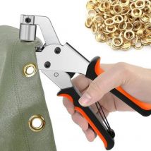 Pince à œillets avec 300 Pièces (ø intérieur 10 mm) œillets en Métal,Ensemble Professionnel de Perforateur d'œillets pour Cuir Tissu Bâche Rideau pvc