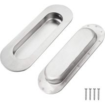 Poignée De Porte Coulissante Encastrée 2 Pièces Poignée Coquille Porte Coulissante Encastré Tirez Poignée Poignée Encastrable Inox Durable Avec 4