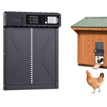 Porte Automatique Poulailler, Batterie avec Écran lcd Programmable Étanche, Porte Automatique Poulailler en Aluminium avec Minuterie, Porte