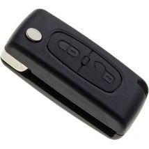 AIPERQ Porte-clés sans lame compatible avec Peugeot 207, 307 et 308 avec 1 pile Maxell CR1620 Télécommande à 2 boutons antibrouillard pour clé de