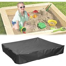 AIPERQ Sandkastenabdeckung mit Kordelzug, quadratische Staubschutzhaube, Strandsandkasten, wasserdichte Poolabdeckung, Grün (59,05" x 59,05", Schwarz)