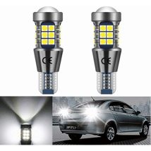 AIPERQ T15 12v-24v LED Ampoule Voiture CANBUS Sans Erreur, 800LM Blanc 6500K, pour Feux de recul de feu de stationnement arrière de Voiture. (Lot de