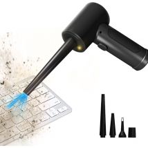 Qiedie - Air Duster Electric Dust Blower 50,000rpm, Electric Air Duster Mini Car Vacuum Cleaner for Cleaning Keyboard Laptop Bank with 4 Nozzles