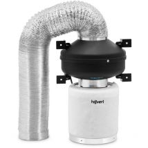 Hillvert - Air Filter Set activated carbon filter, fan, exhaust air hose 382 m³/h ø 125 mm
