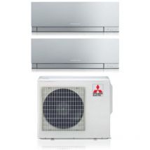 aire acondicionado mitsubishi electric dual split inverter kirigamine serie zen plata msz-ef 12+18 con mxz-3f54vf r-32 wi-fi integrado color plata