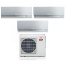 Mitsubishi Electric - aire acondicionado trial split inverter kirigamine serie zen plata msz-ef 7+7+15 con mxz-3f54vf r-32 wi-fi integrado color