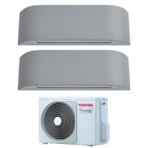 Toshiba - aire acondicionado split inverter serie haori 13+16 (12+15) con ras-3m26u2avg-e r-32 wi-fi integrado 13000+16000 (12000+15000) color gris