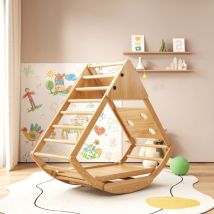 Aire de jeux 8 en 1, avec toboggan, structure d'escalade, échelle en bois, arche d'escalade, balançoire et tente, structure d'escalade