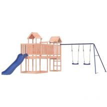 Helloshop26 - Aire de jeux d'extérieur balançoires toboggan portiques robuste jeux jardin 357 x 524 x 214 cm bois massif de douglas