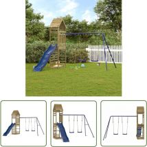 The Living Store Aire de jeux d'extérieur bois de pin imprégné - Aire De Jeux Extérieur - Jeux De Plein Air - Jouet Enfant - Arbre À Grimper