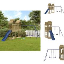 Aire de jeux d'extérieur bois de pin imprégné - Aire De Jeux Enfant - Jeux Extérieur - Jouet Bois - Jeux De Plein Air - Toboggan