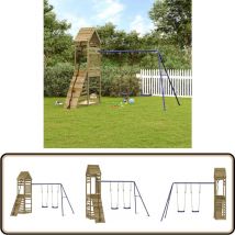 Aire de jeux d'extérieur bois de pin imprégné - Aire De Jeux Extérieur - Jeux D'enfants - Jeux De Plein Air - Toboggan - Échelle