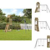 Aire de jeux d'extérieur bois de pin imprégné - Aire De Jeux Extérieur - Jeux D'enfants - Jeux De Plein Air - Toboggan - Échelle
