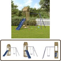 Aire de jeux d'extérieur bois de pin imprégné - Aire De Jeux Extérieur - Jeux D'enfants - Jouet Bois - Jeux De Plein Air - Espace De Jeux